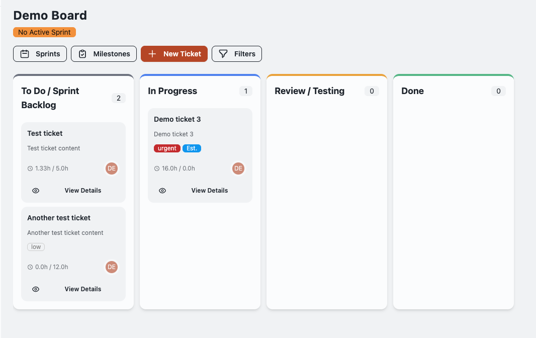 Flexible Jira-like Ticket Board